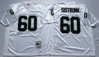 Vintage NFL Oakland Raiders White #60 SISTRUNK Retro Jersey 99103