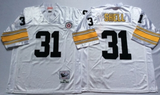 Vintage NFL Pittsburgh Steelers White #31 SHELL Retro Jersey 99183