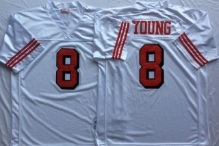 Vintage NFL San Francisco 49ers White #8 YOUNG Retro Jersey 99239