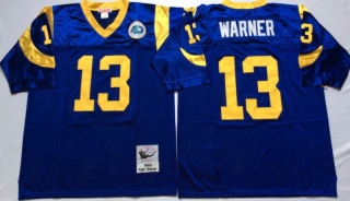 Vintage NFL San Louis Rams Blue #13 WARNER Retro Jersey 99246