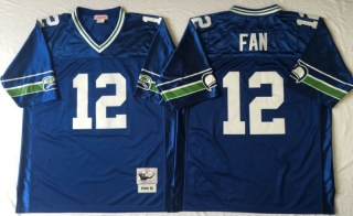 Vintage NFL Seattle SEAHAWKS BLUE #12 FAN Retro Jersey 99255