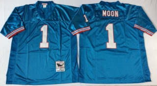 Vintage NFL Tennessee Oilers #1 Blue MOON Retro Jersey 99262
