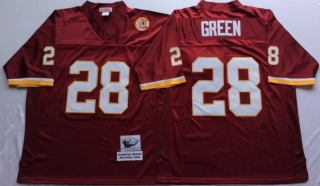 Vintage NFL Washington Redskins Red #28 GREEN Retro Jersey 99275