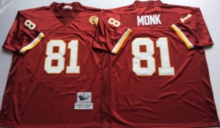 Vintage NFL Washington Redskins Red #81 MONK Retro Jersey 99279