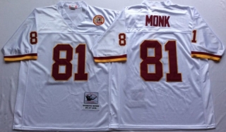 Vintage NFL Washington Redskins White #81 MONK Retro Jersey 99285