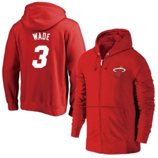 NBA Miami Heat #3 Wade Full-Zip Hoodie 105461