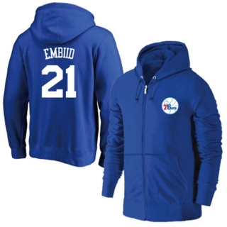 NBA Philadelphia 76ers #21 Embiid Full-Zip Hoodie 105464