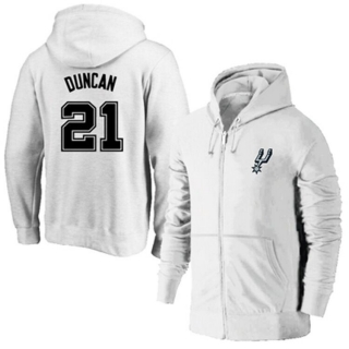 NBA San Antonio Spurs #21 Duncan Full-Zip Hoodie 105468