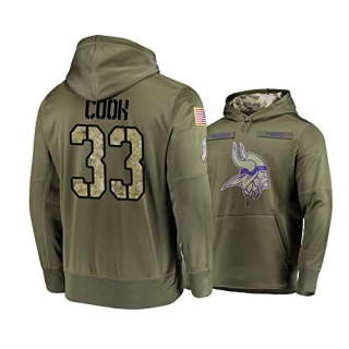 NFL Minnesota Vikings #33 Cook 2019 Camo Pullover Hoodie 106144