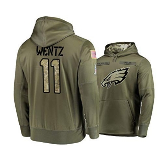 NFL Philadelphia Eagles #11 Wentz 2019 Camo Pullover Hoodie 106148