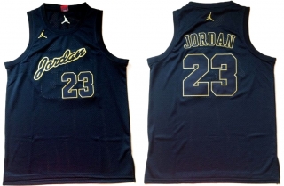 Chicago Bulls 23# Jordan Commemorative Edition Black Gold Vintage NBA Jersey 97503