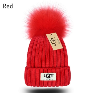 U99 Faux Fox Fur Ball Knitted Beanie Hats 110700