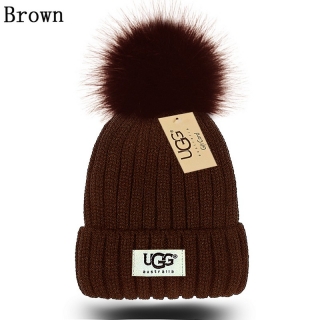 U99 Faux Fox Fur Ball Knitted Beanie Hats 110701