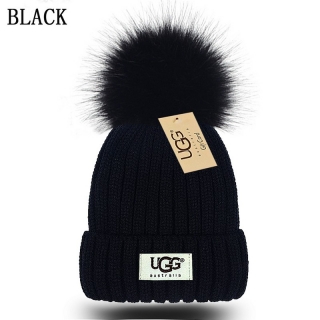 U99 Faux Fox Fur Ball Knitted Beanie Hats 110703