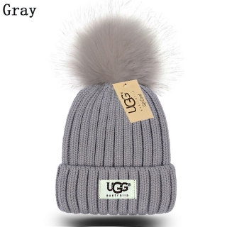 U99 Faux Fox Fur Ball Knitted Beanie Hats 110704