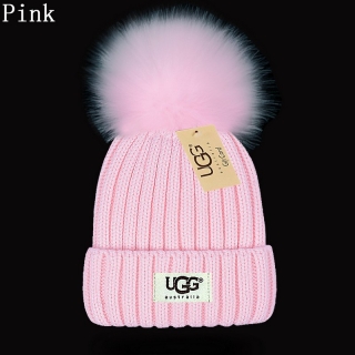 U99 Faux Fox Fur Ball Knitted Beanie Hats 110705
