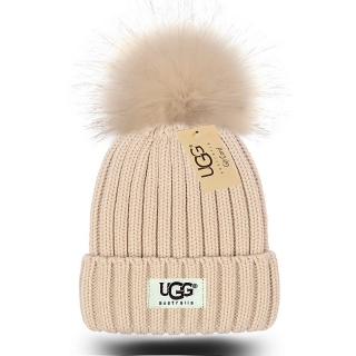 U99 Faux Fox Fur Ball Knitted Beanie Hats 110707