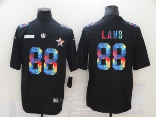 Dallas Cowboys 88# Lamb Black Rainbow NFL Jerseys 113536