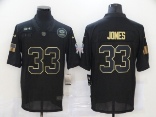 Green Bay Packers 33# Jones 2020 Salute To Service NFL Mens Jersey 113662