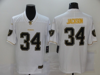 Las Vegas Raiders 34# Jackson White Golden NFL Retro Jerseys 113846