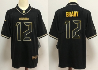 Tampa Bay Buccaneers 12# Brady Black Gold NFL Jerseys 114451