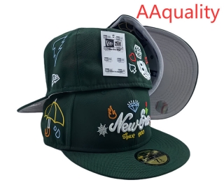 New Era Scribble Dark Green MLB 59FIFTY Fitted Hats 121603