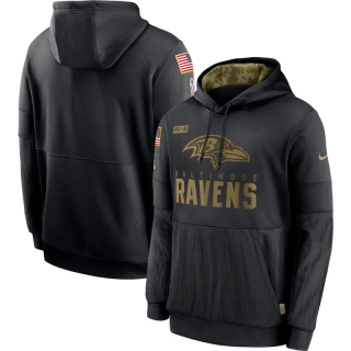 Baltimore Ravens NFL 2020 Salute to Service Sideline Performance Pullover Hoodie 122985