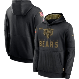 Chicago Bears NFL 2020 Salute to Service Sideline Performance Pullover Hoodie 122988