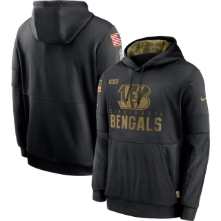Cincinnati Bengals NFL 2020 Salute to Service Sideline Performance Pullover Hoodie 122989