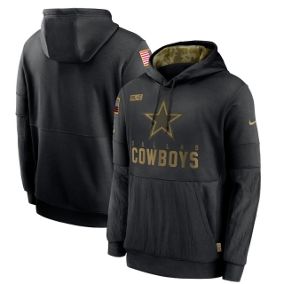 Dallas Cowboys NFL 2020 Salute to Service Sideline Performance Pullover Hoodie 122991