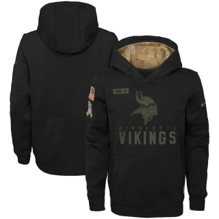 Minnesota Vikings NFL Youth 2020 Salute to Service Pullover Performance Hoodie 123063