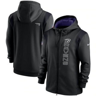 Baltimore Ravens NFL Seattle Seahawks Sideline Team Performance Full-Zip Hoodie 123089
