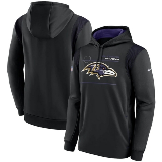 Baltimore Ravens NFL Sideline Logo Performance Pullover Hoodie 123092