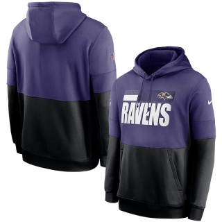 Baltimore Ravens NFL Sideline Impact Lockup Performance Pullover Hoodie 123091