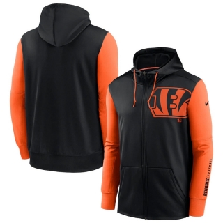 Cincinnati Bengals NFL Sideline Performance Full-Zip Team Hoodie 123126