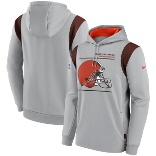 Cleveland Browns NFL Sideline Logo Performance Pullover Hoodie 123134