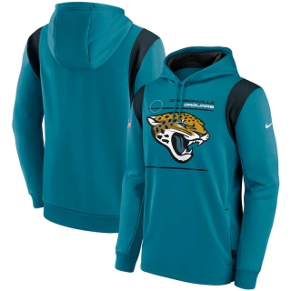 Jacksonville Jaguars NFL Sideline Logo Performance Pullover Hoodie 123189