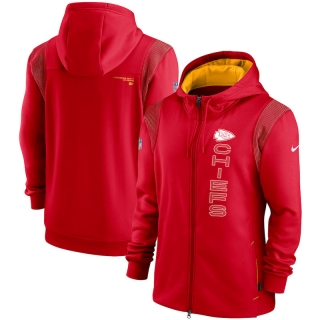 Kansas City Chiefs NFL Seattle Seahawks Sideline Team Performance Full-Zip Hoodie 123194