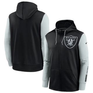 Las Vegas Raiders NFL Sideline Performance Full-Zip Team Hoodie 123211