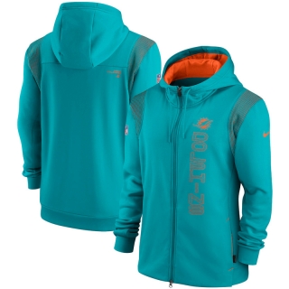 Miami Dolphins NFL Seattle Seahawks Sideline Team Performance Full-Zip Hoodie 123222