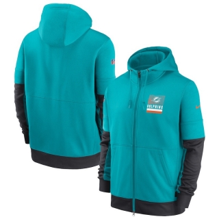 Miami Dolphins NFL Sideline Impact Lockup Performance Full-Zip Hoodie 123223