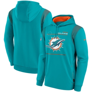 Miami Dolphins NFL Sideline Logo Performance Pullover Hoodie 123225