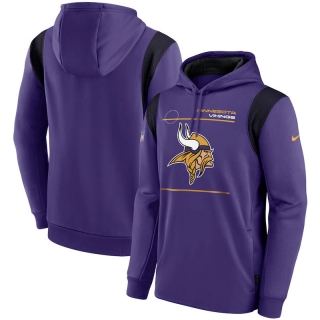 Minnesota Vikings NFL Sideline Logo Performance Pullover Hoodie 123234