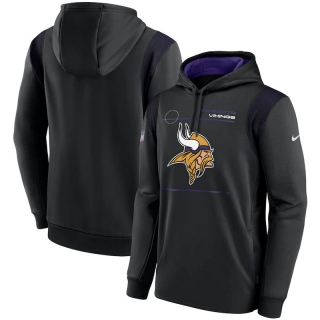 Minnesota Vikings NFL Sideline Logo Performance Pullover Hoodie 123233