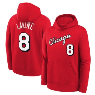 Chicago Bulls Lavine 8# NBA 2021-22 City Edition Name & Number Pullover Hoodie 123344