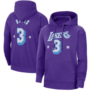 Los Angeles Lakers Davis 3# NBA 2021-22 City Edition Name & Number Pullover Hoodie 123365