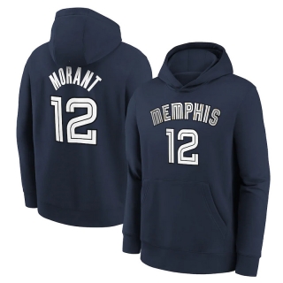 Memphis Grizzlies Morant 12# NBA 2021-22 City Edition Name & Number Pullover Hoodie 123369