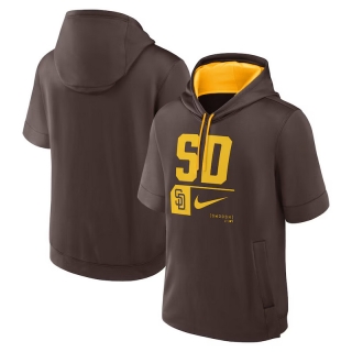 San Diego Padres Mens Nike MLB Short Sleeve Pullover Hoodies 123707