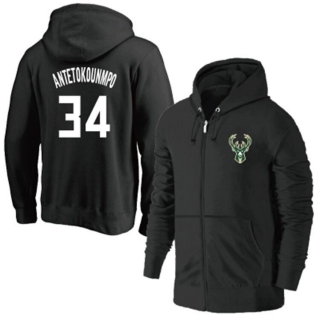 Milwaukee Bucks 34# Antetokounmpo NBA Zipper Hoodies 124037