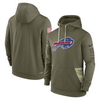Buffalo Bills NFL Olive Salute to Service Sideline Therma Pullover Hoodies 124549